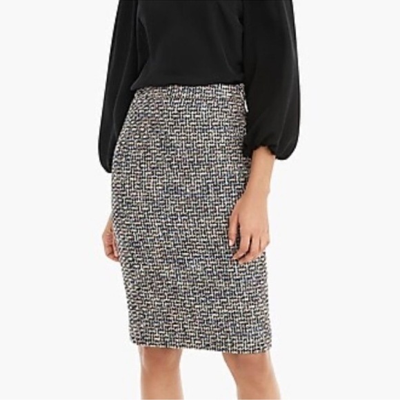 J. Crew Multi Color Metallic No. 2 Tweed Pencil Skirt - Picture 3 of 10